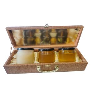 Flavours of Kashmir Premium Pure Kashmiri Honey Gift Set | 3 Natural Honey Varieties (450 g Each) | Lab-Tested, Unprocessed Honey | Luxury Wooden Gift Box